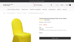 Your Chair Covers - Stretch Spandex Banquet Chair Cover Yellow