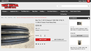 Samson - New Tire 11.00x16 F-2M 4 Rib Heavy Duty