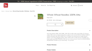 Yu Foods - Whole Wheat Noodles 100% Atta