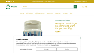 Mazyana - Halal Sugar Free Chewing Gum Peppermint