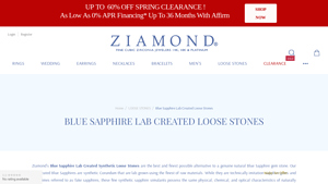 Ziamond - Blue Sapphire Lab Created Stones