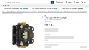 Heil - 1P 25A 24V Contactor