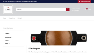Diaphragms - 165 Products Available